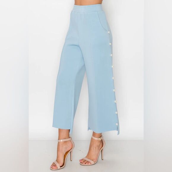 Joh Farrah French Scuba Pearl Pant Size XL Blue Comfy - Picture 1 of 8